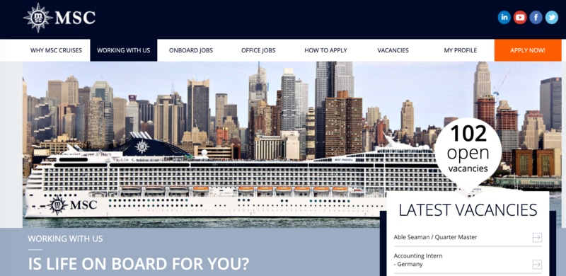 Why Work For MSC Cruises