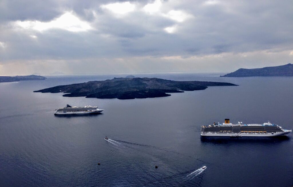 Cruise Ships in Santorini